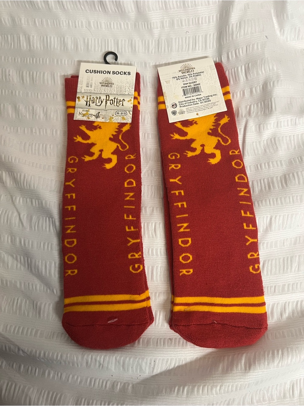 Two pair Gryffindor crew socks